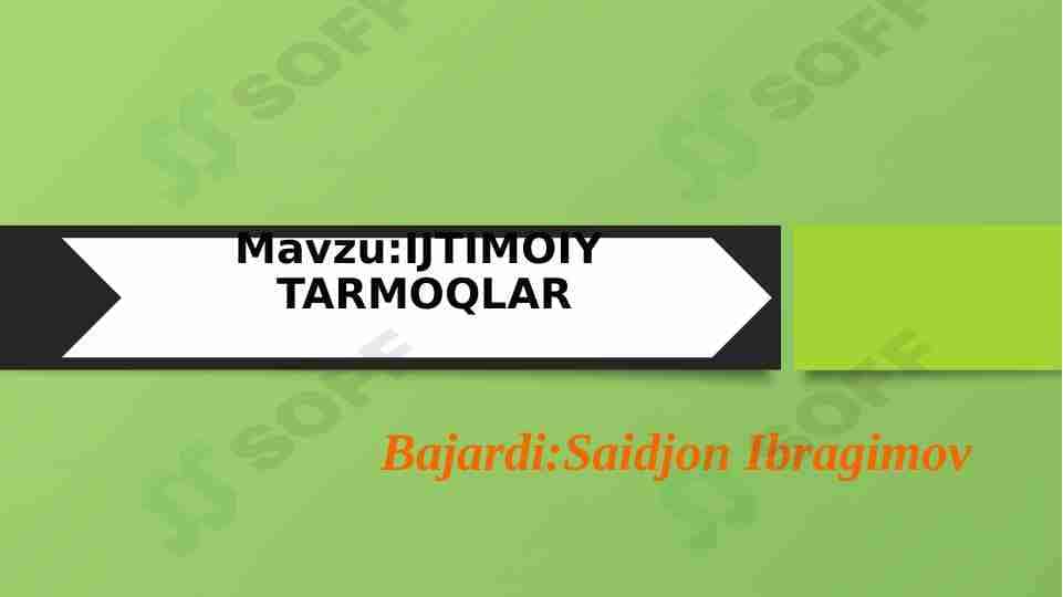 Ijtimoiy tarmoqlar mavzusini o'qitish