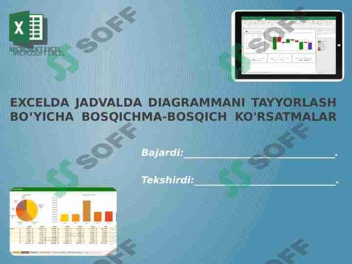 Excelda jadvalda diagrammani tayyorlash bo‘yicha bosqichma-bosqich ko'rsatmalar