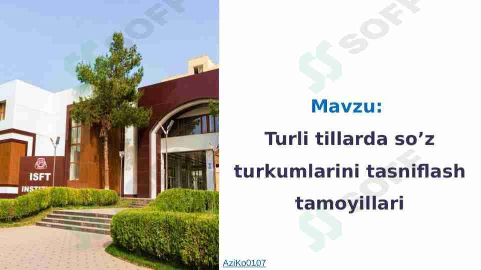 Turli tillarda sòz turkunlarini tasniflash tamoyillari
