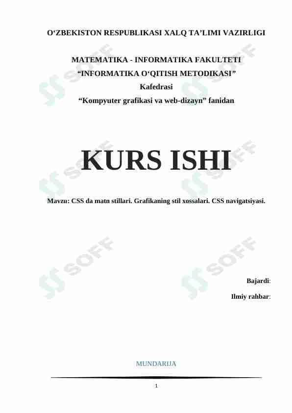 CSS da matn stillari. Grafikaning stil xossalari. CSS navigatsiyasi