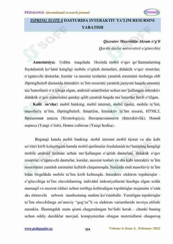 ISPRING SUITE 8 DASTURIDA INTERAKTIV TA'LIM RESURSINI YARATISH