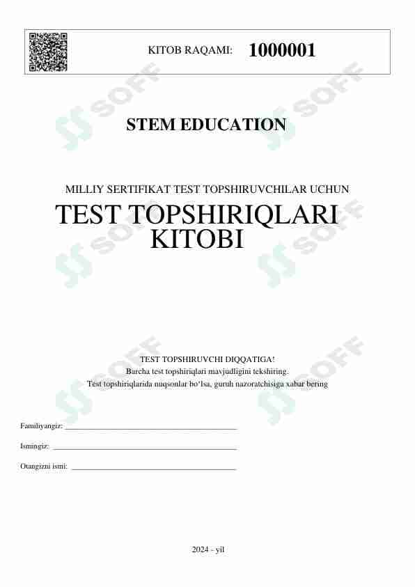 Matematika Milliy Sertifikatga tayyorlanuvchilar uchun (Javoblari bilan)
