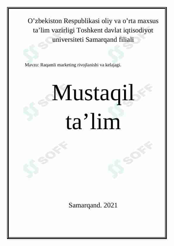 Raqamli marketing rivojlanishi