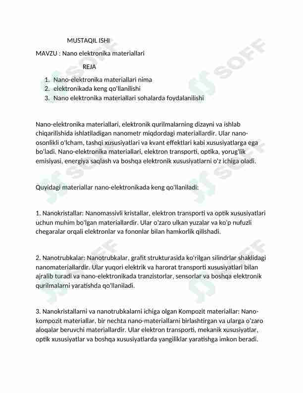 Nano elektronika materiallari