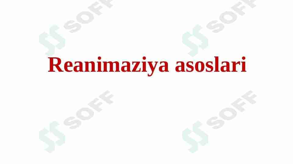 Reanimatsiya asoslari