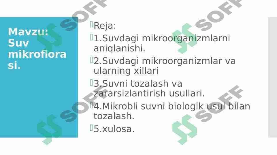 Suv mikroflorasi