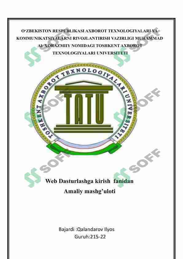 web dasturlashga kirish