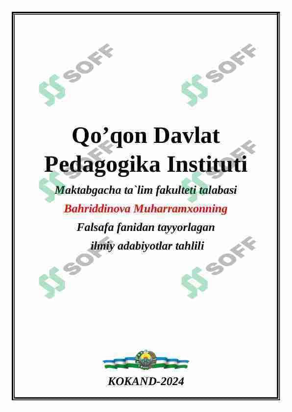 Insoniyat istiqboli va global muammolar