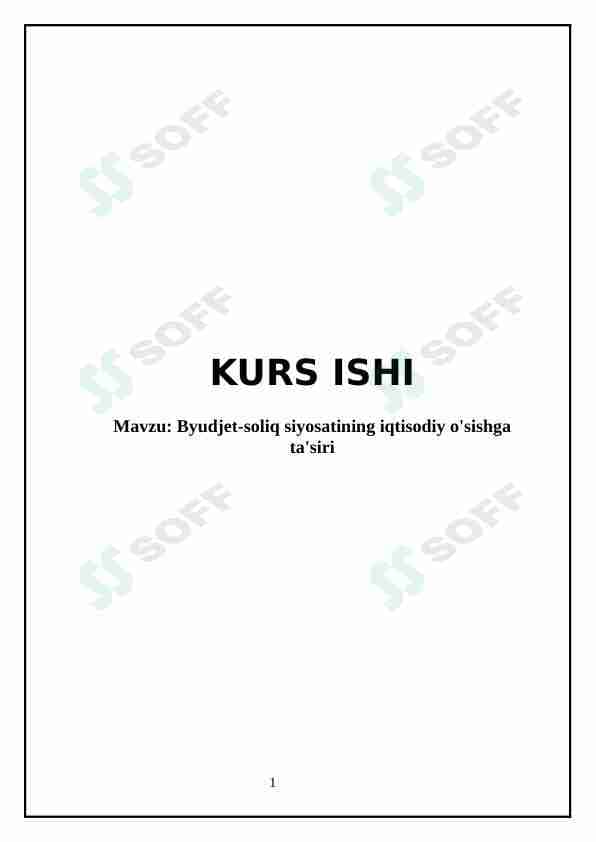Byudjet-soliq siyosatining iqtisodiy o'sishga ta'siri