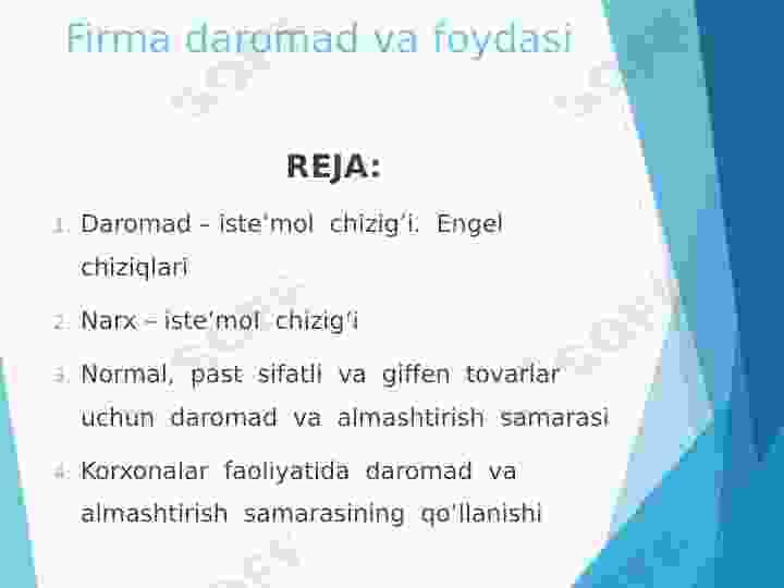Firma daromad va foydasi