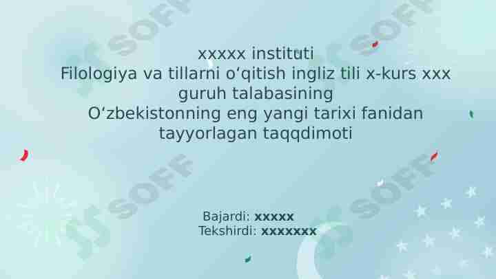 MUSTAQIL O‘ZBEKISTON RESPUBLIKASI TASHKIL TOPISHINING TARIXIY AHAMIYATI. O‘ZBEKISTONNING O‘ZIGA XOS ISTIQLOL VA TARAQQIYOT YO‘LI.