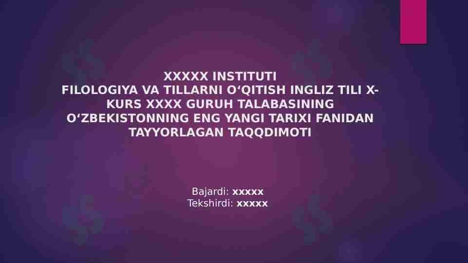O‘ZBEK DAVLATCHILIGINING SHAKLLANISHI VA TARAQQIYOT BOSQICHLARI.