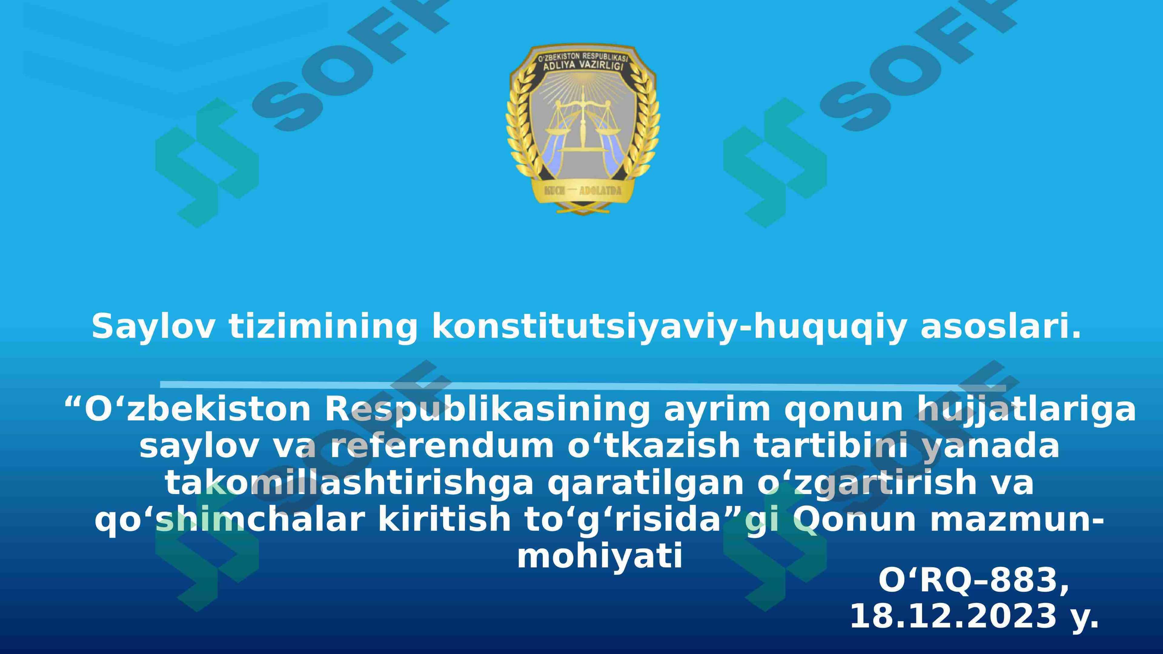 Saylov tizimining konstitutsiyaviy-huquqiy asoslari.