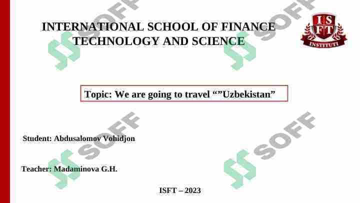 We are going to travel Uzbekistan