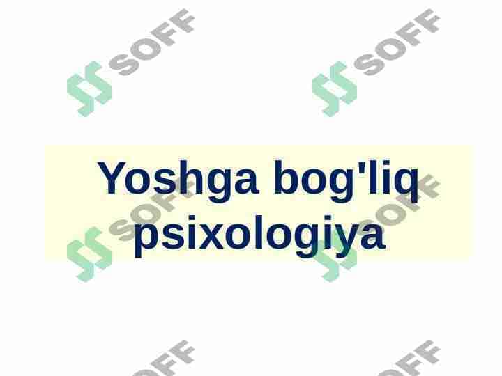 Yoshga bog'liq psixologiya