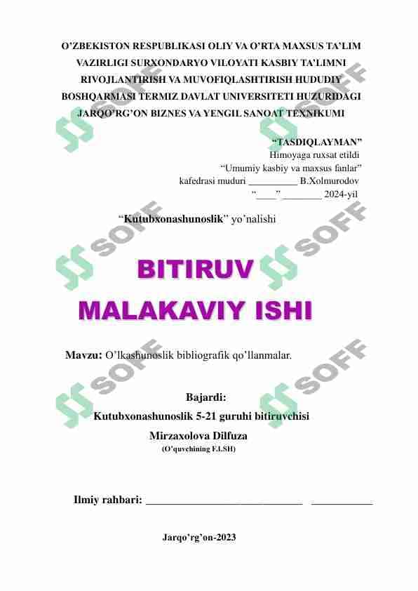 O’lkashunoslik bibliografik qo’llanmalar