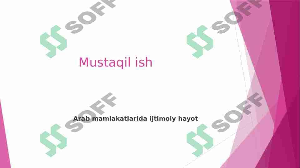 Arab mamlakatlarida ijtimoiy hayot