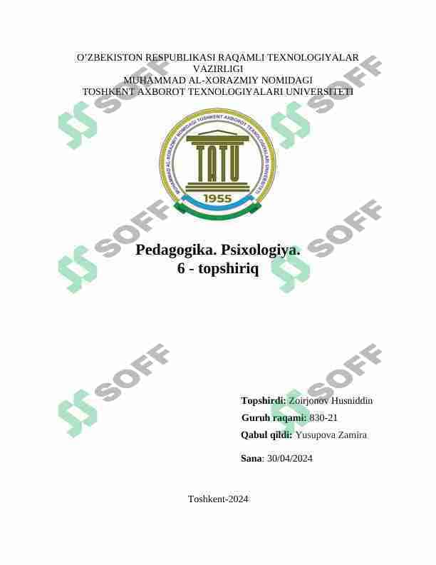 RAHBARNING MUHIM SHAXSIY - KASBIY SIFATLARINI O‘RGANISH METODLARI
