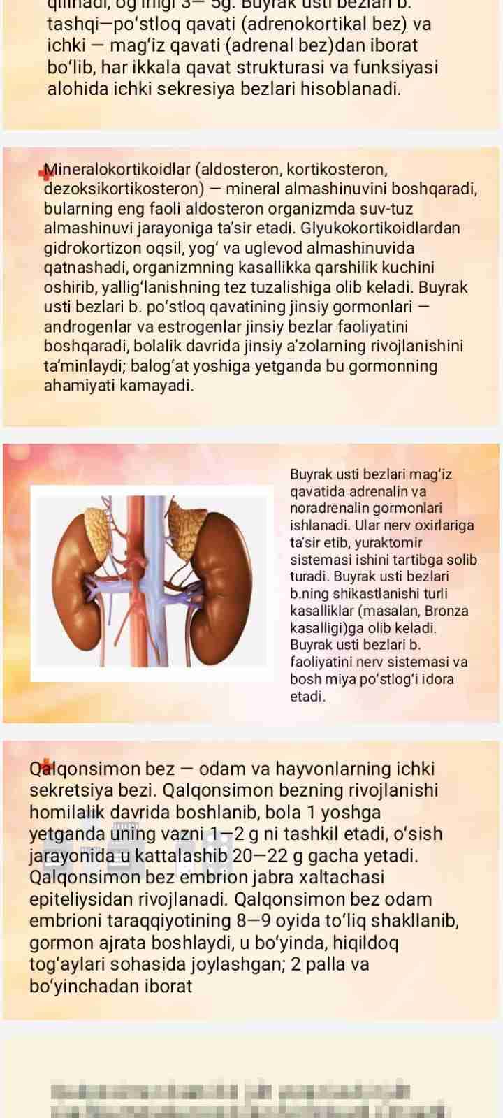 Ichki sekretsiya bezlari va uning garmonlari