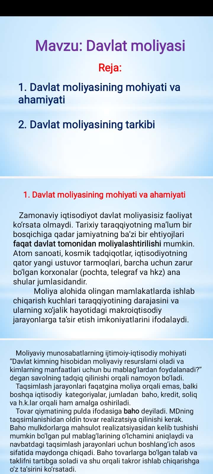Uy xo‘jaliklari moliyasi