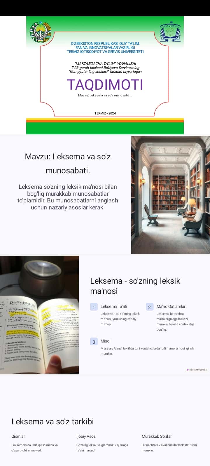 Leksema va so'z munosabati