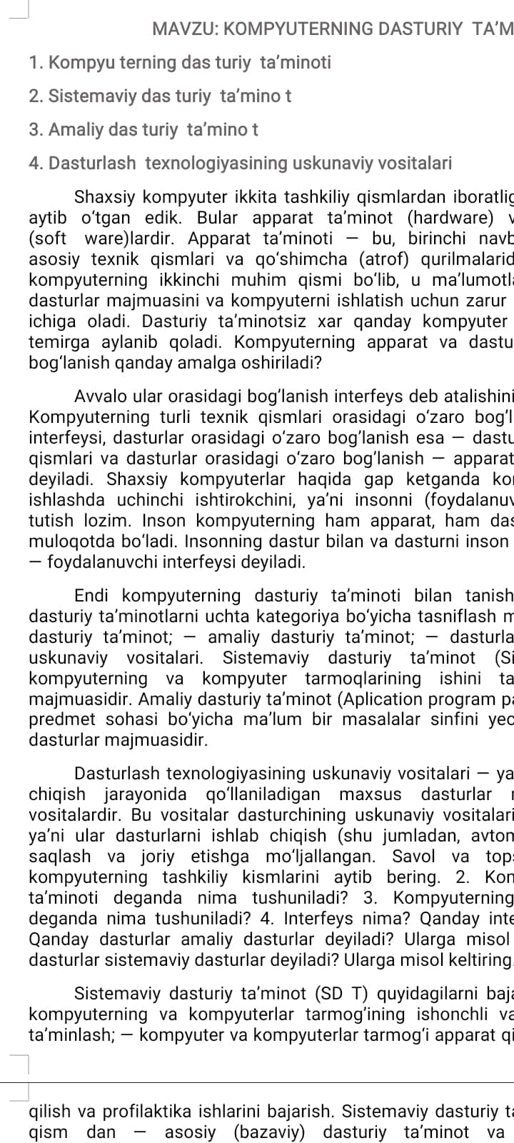 Meva va rezavor meva o’simliklarning morfologik tuzilishi