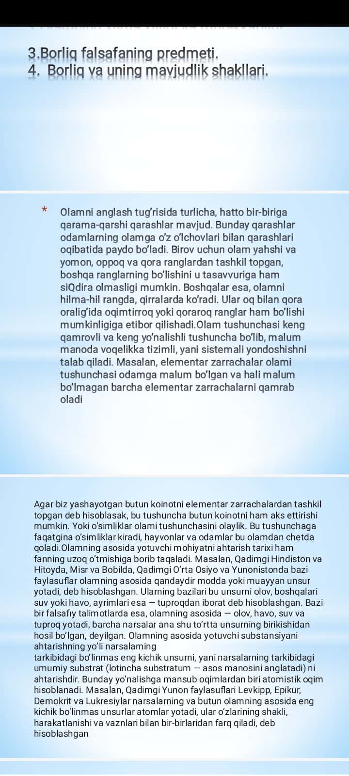 BORLIQ FALSAFASI O’RGANISHNING AHAMIYATI pptx