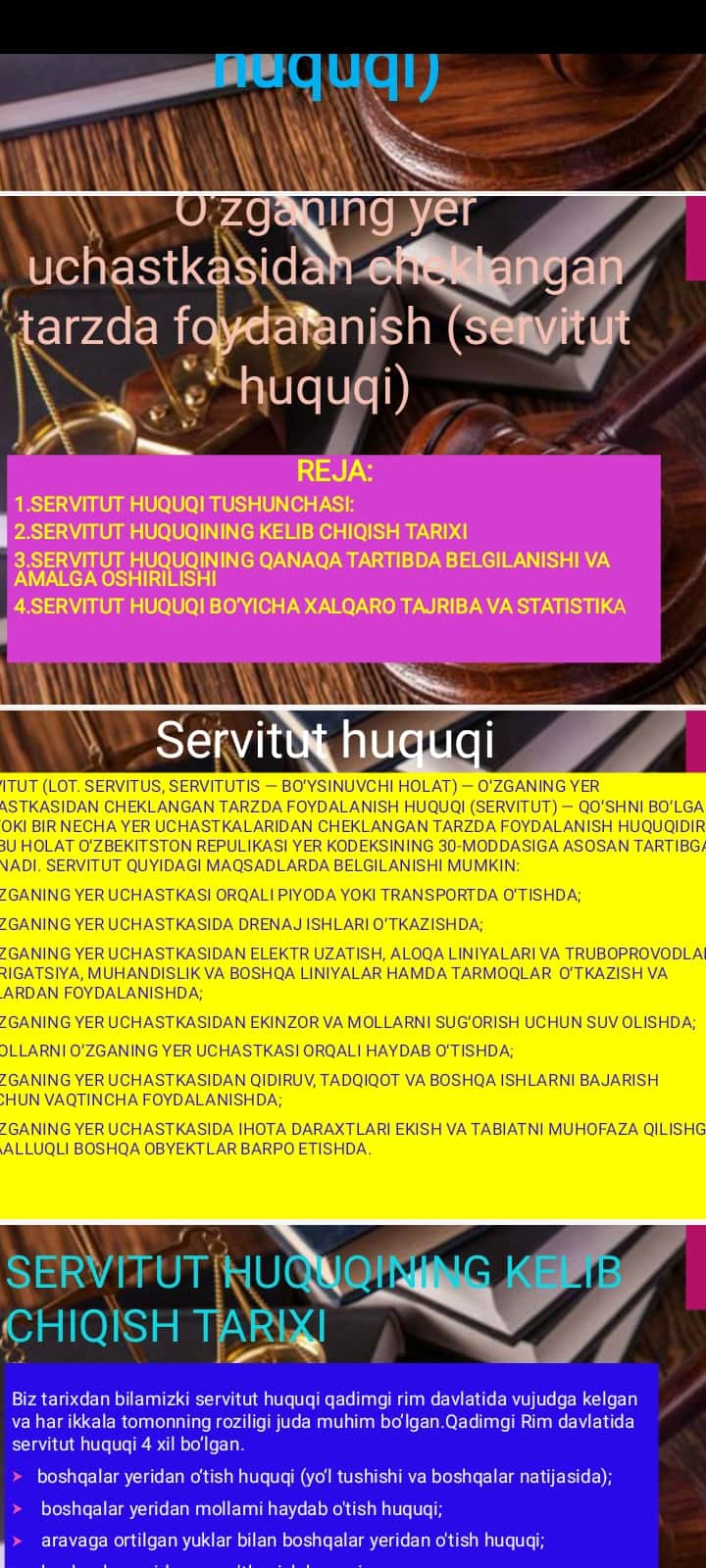 O’zganing yer uchastkasidan cheklangan tarzda foydalanish (servitut huquqi)