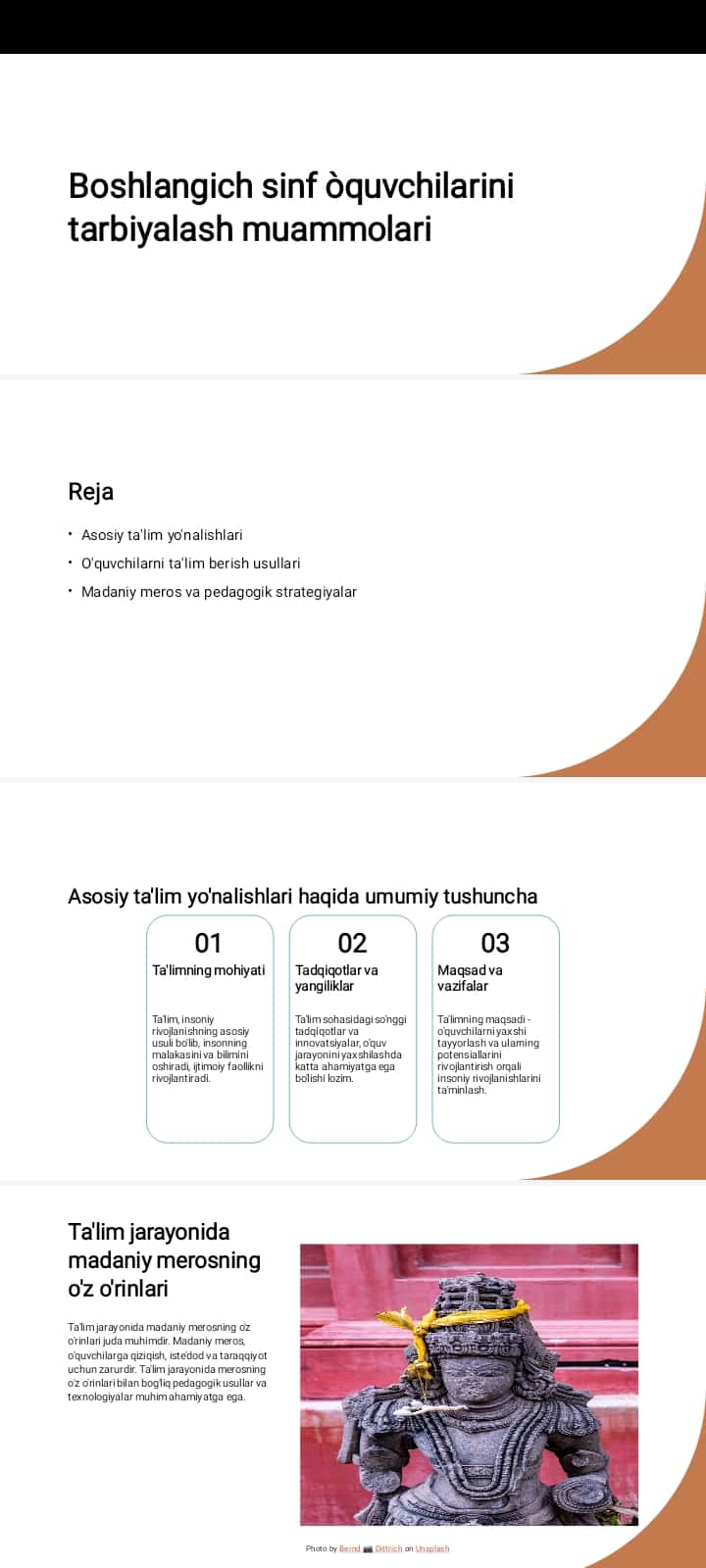 Boshlangich sinf òquvchilarini tarbiyalash muammolari