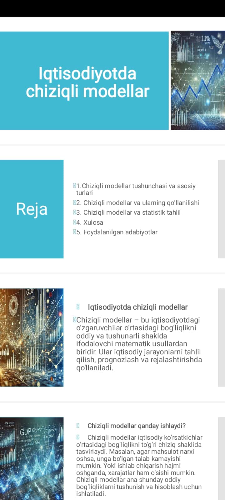 Iqtisodiyotda chiziqli modellar