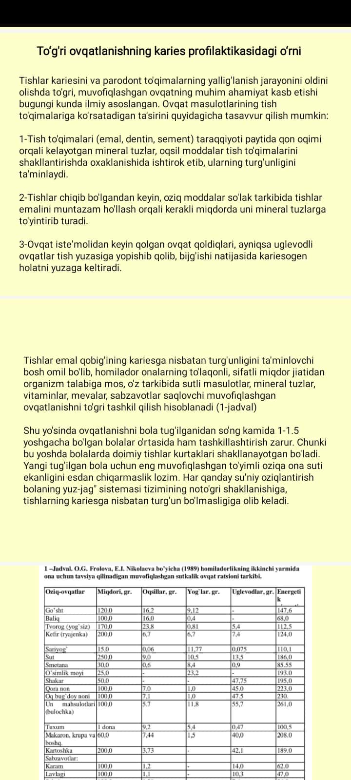 Karies kasalligini profilaktikasi