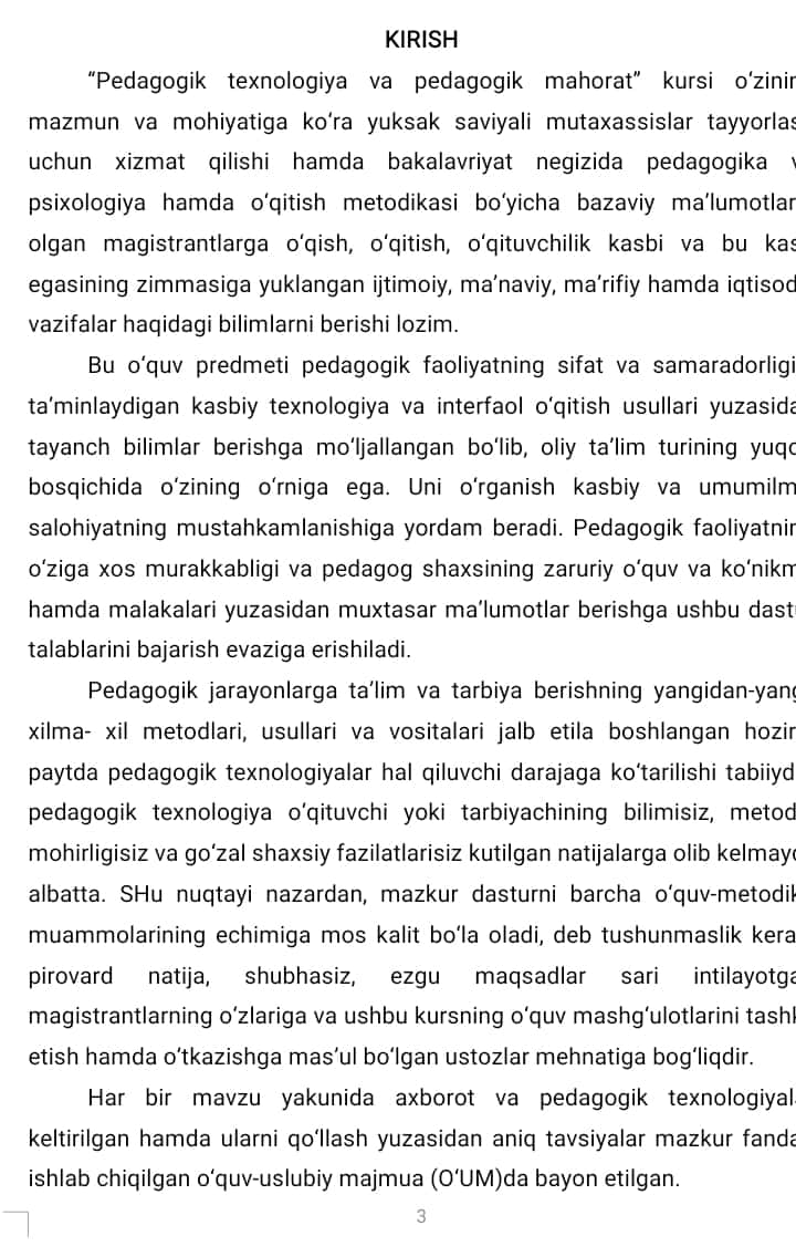 “ Ta’lim jarayonida demokratlashtirish texnologiyasidan foydalanish”