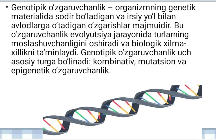 Genotipik o‘zgaruvchanlik