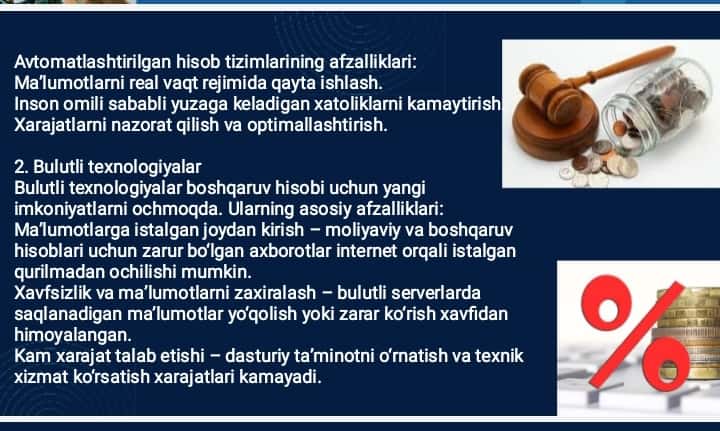 Ishlab chiqarish sub’ektlarida boshqaruv hisobini tashkil qilish yo‘llari.