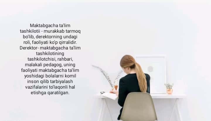 Direktor tashkilotchi mamuryatchi yuqori malakali pedahog