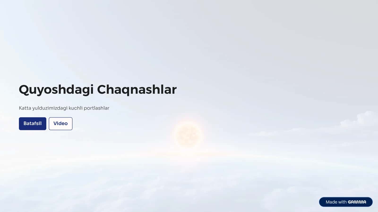 Quyoshdagi chaqnashlar