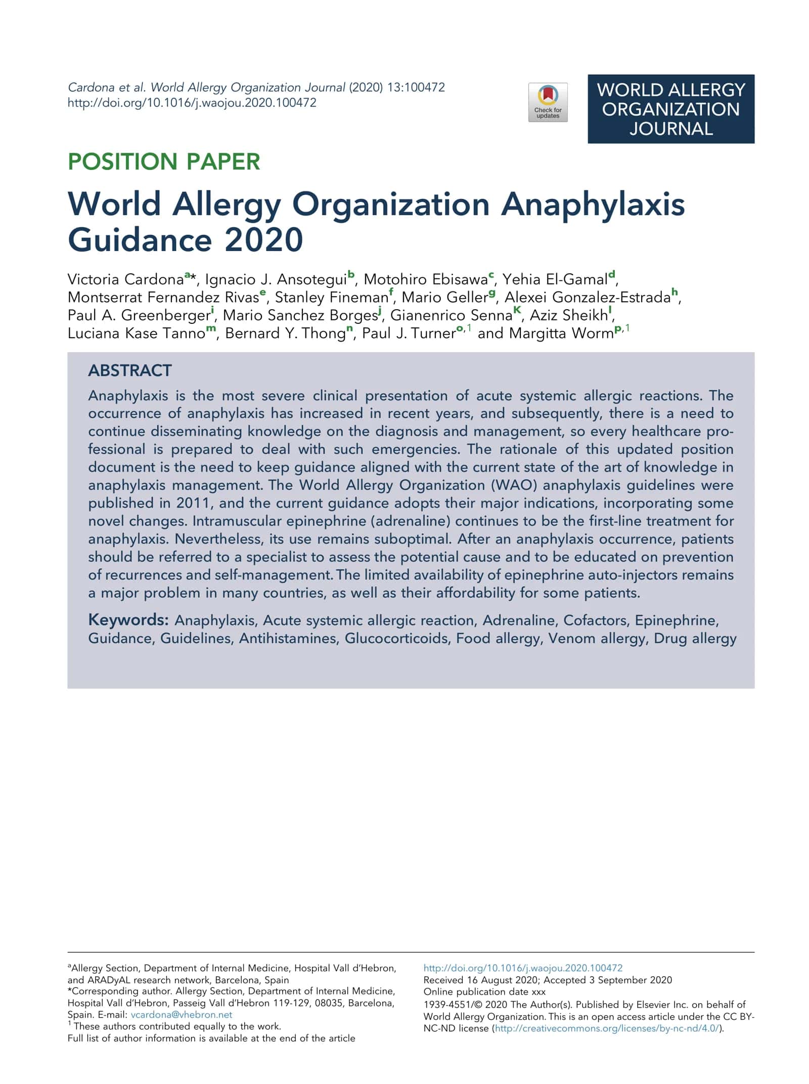 Анафилакция Anaphylaxis
