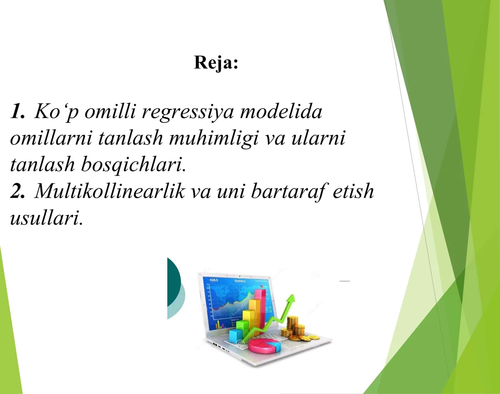 Ko‘p omilli regressiya modelida omillarni tanlash