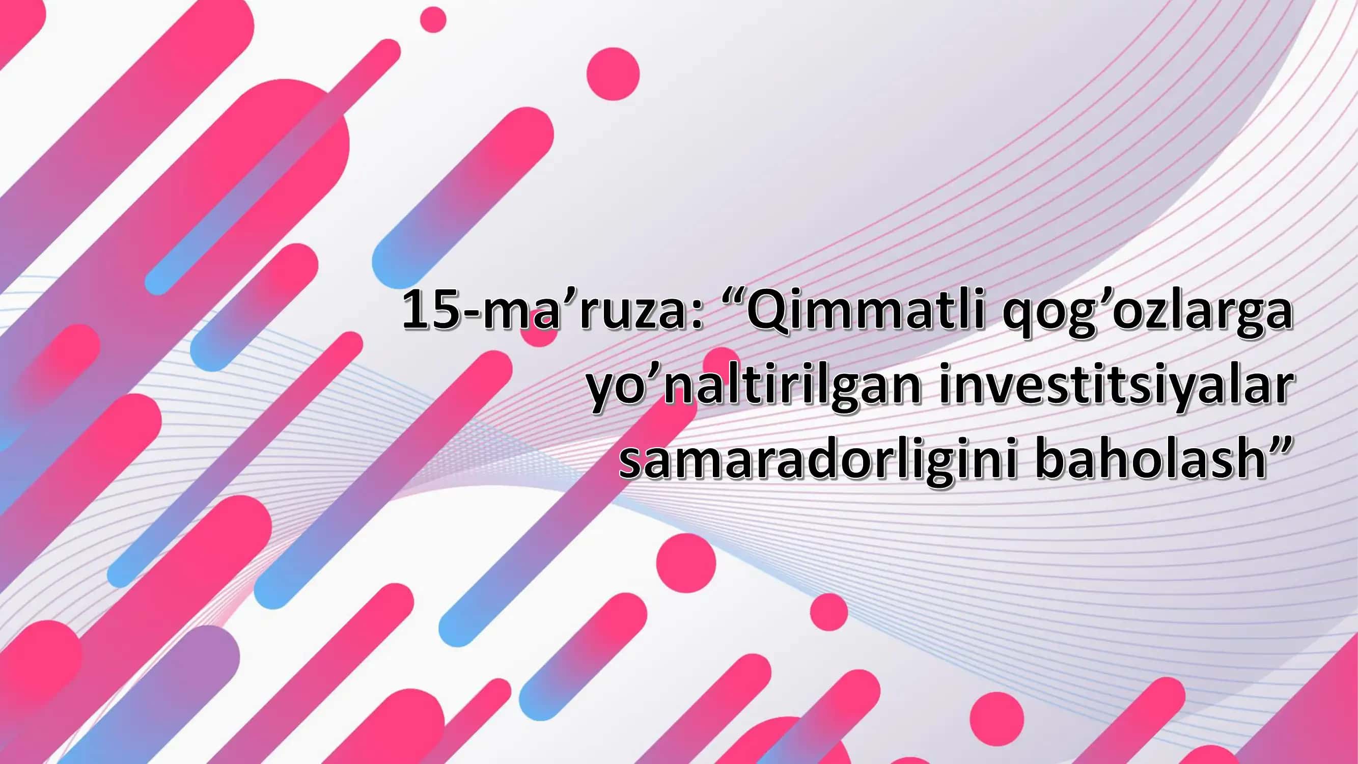 Qimmatli qog’ozlar to’g’risida qonunchilik