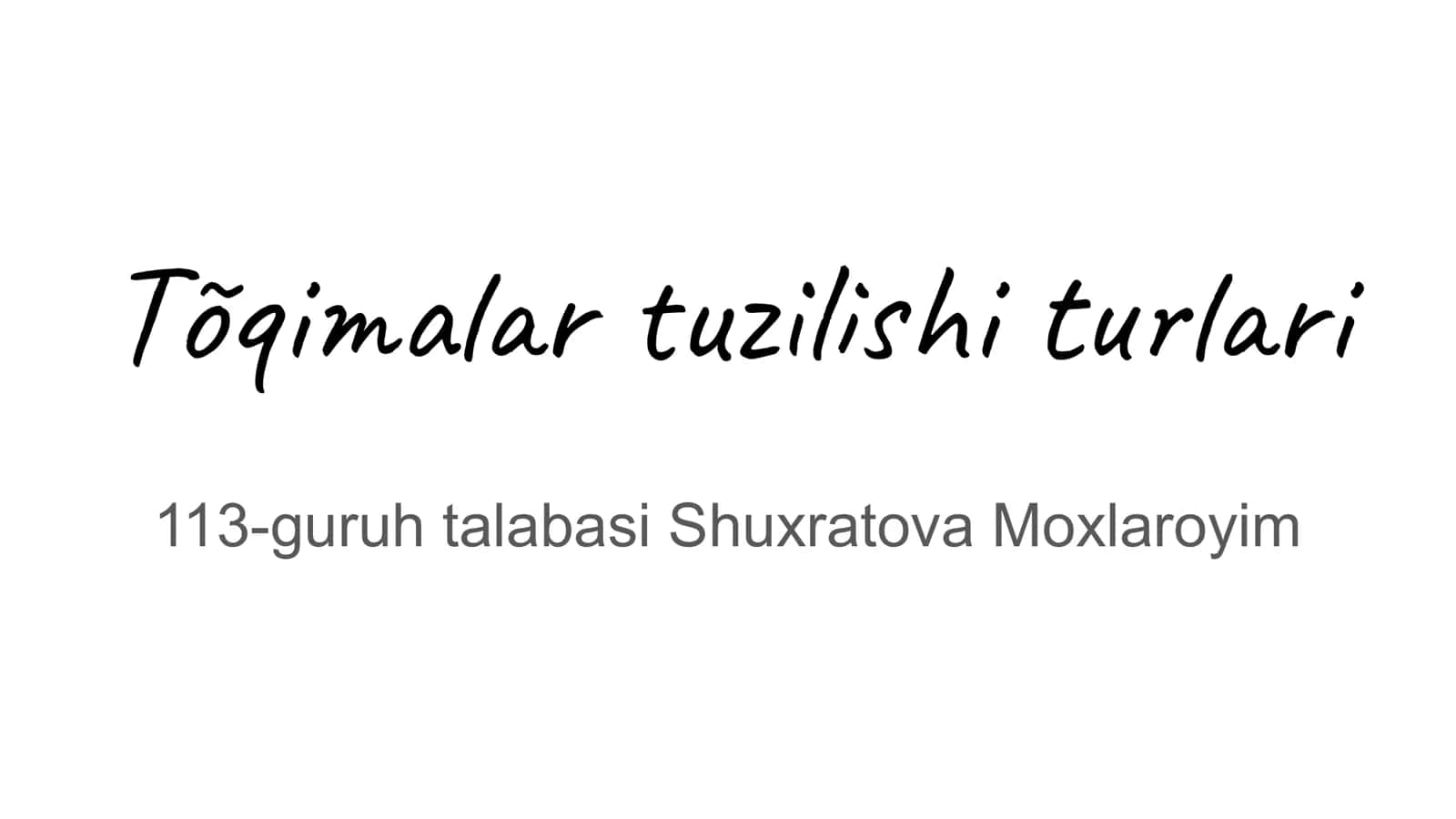 Tõqimalar tuzilishi turlari