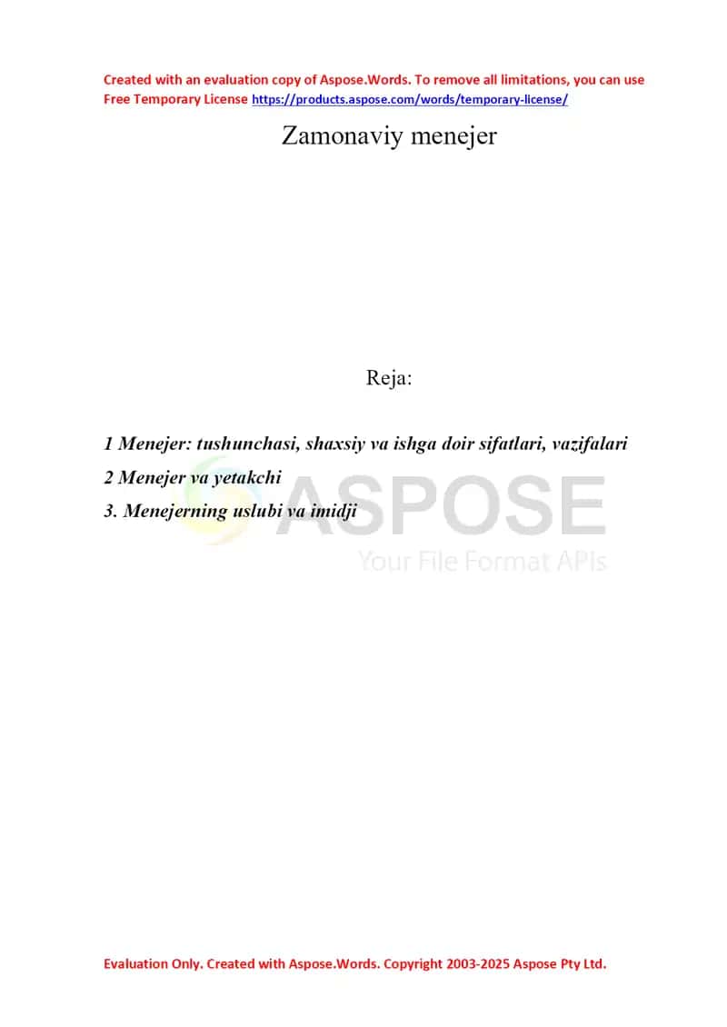 Zamonaviy menejer