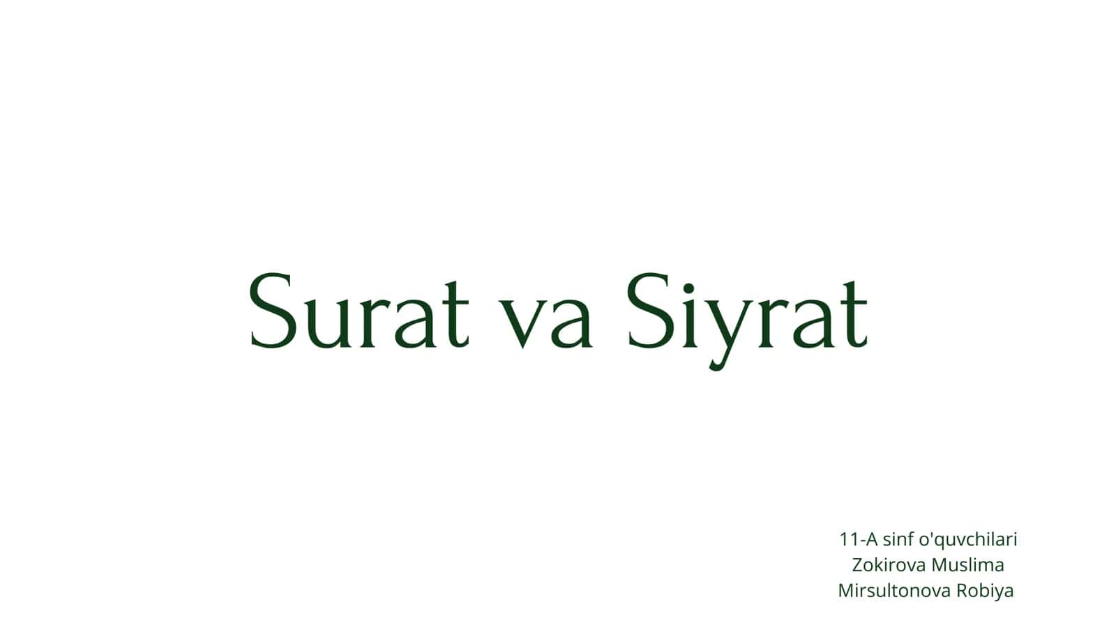 Surat va Siyrat