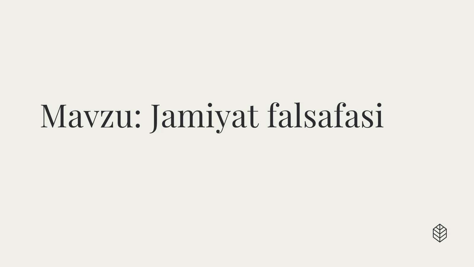 Jamiyat falsafasi