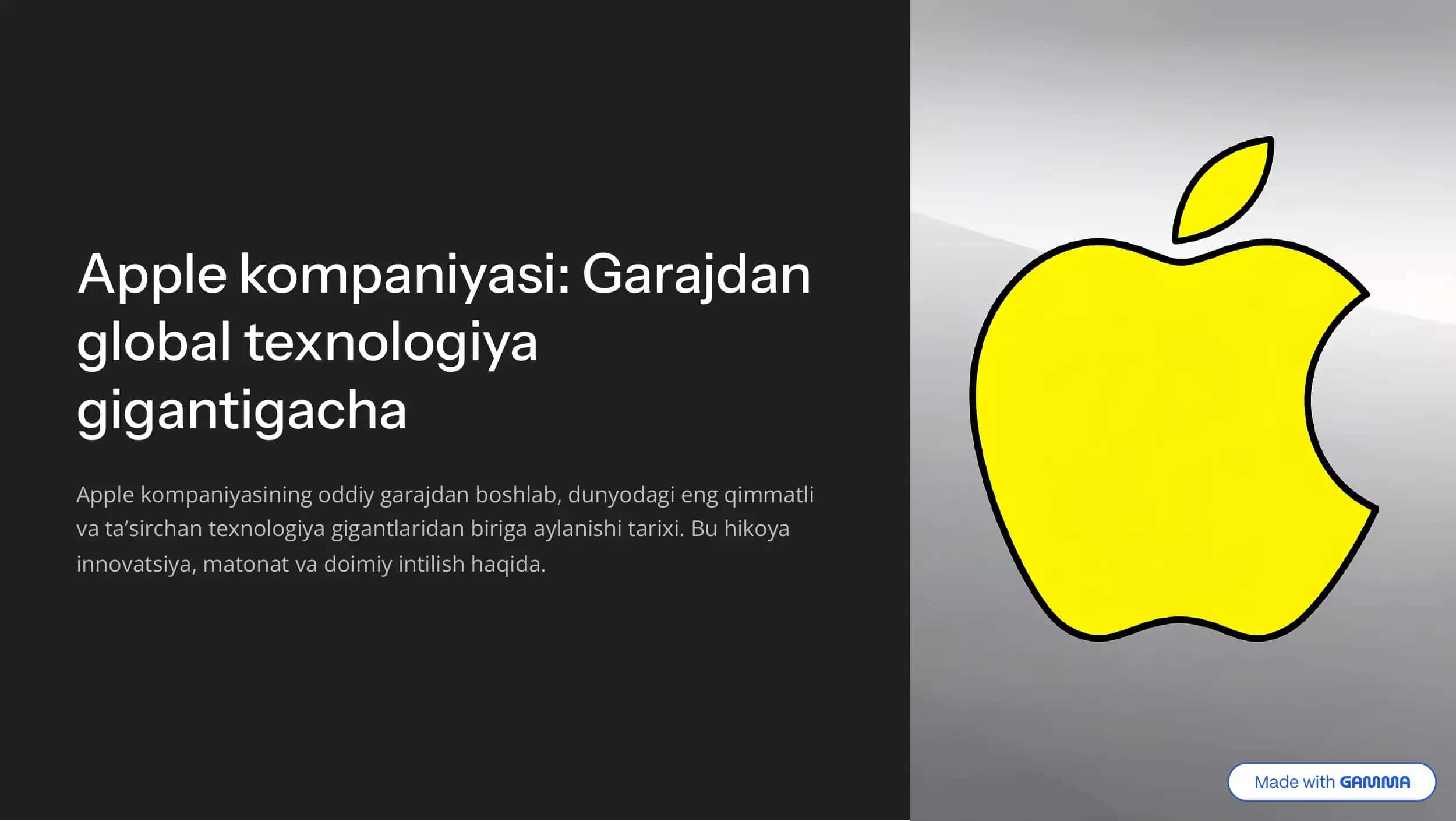 Apple kompaniyasi: Garajdan global texnologiya gigantigacha
