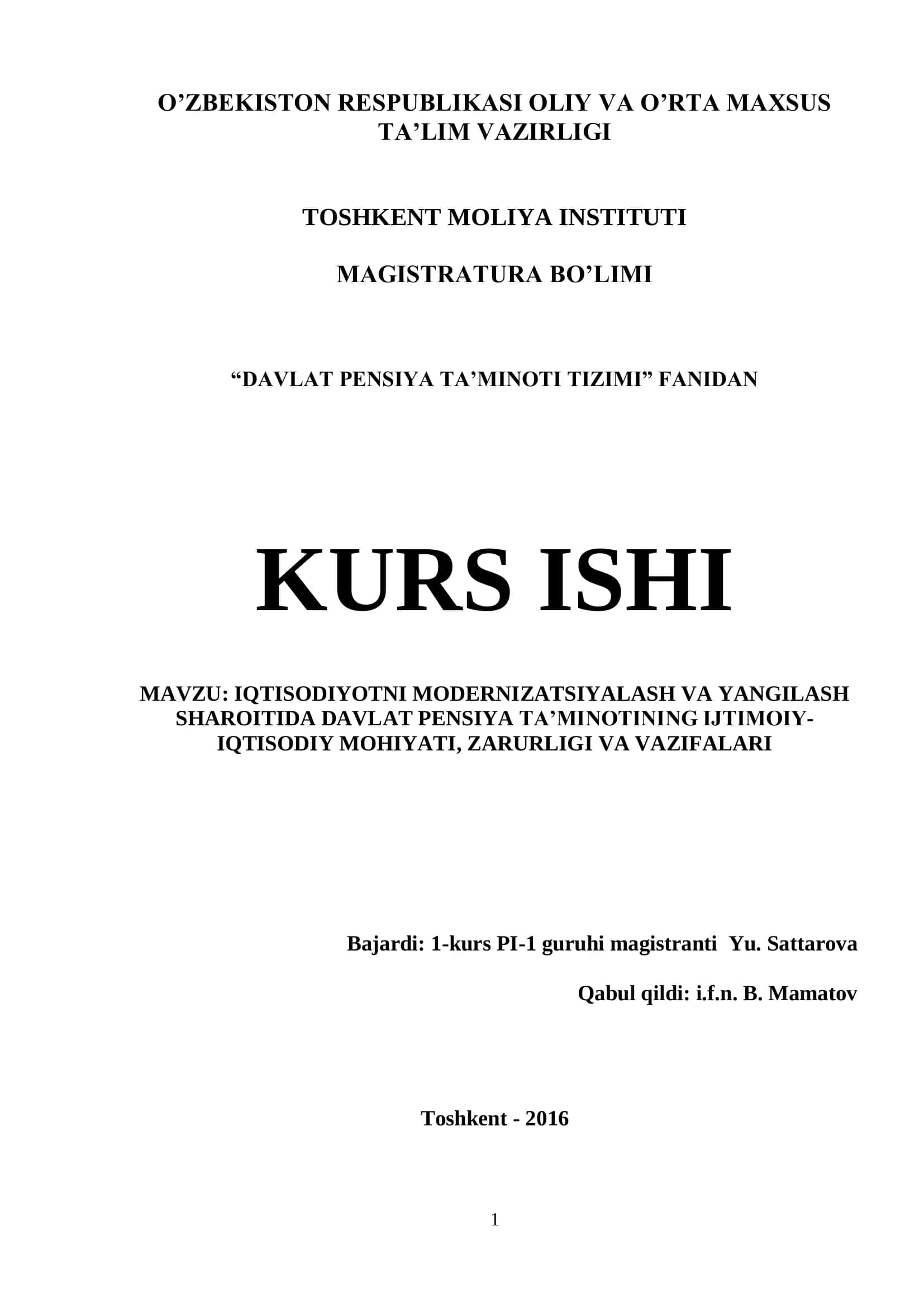 DAVLAT PENSIYA TA’MINOTI TIZIMI