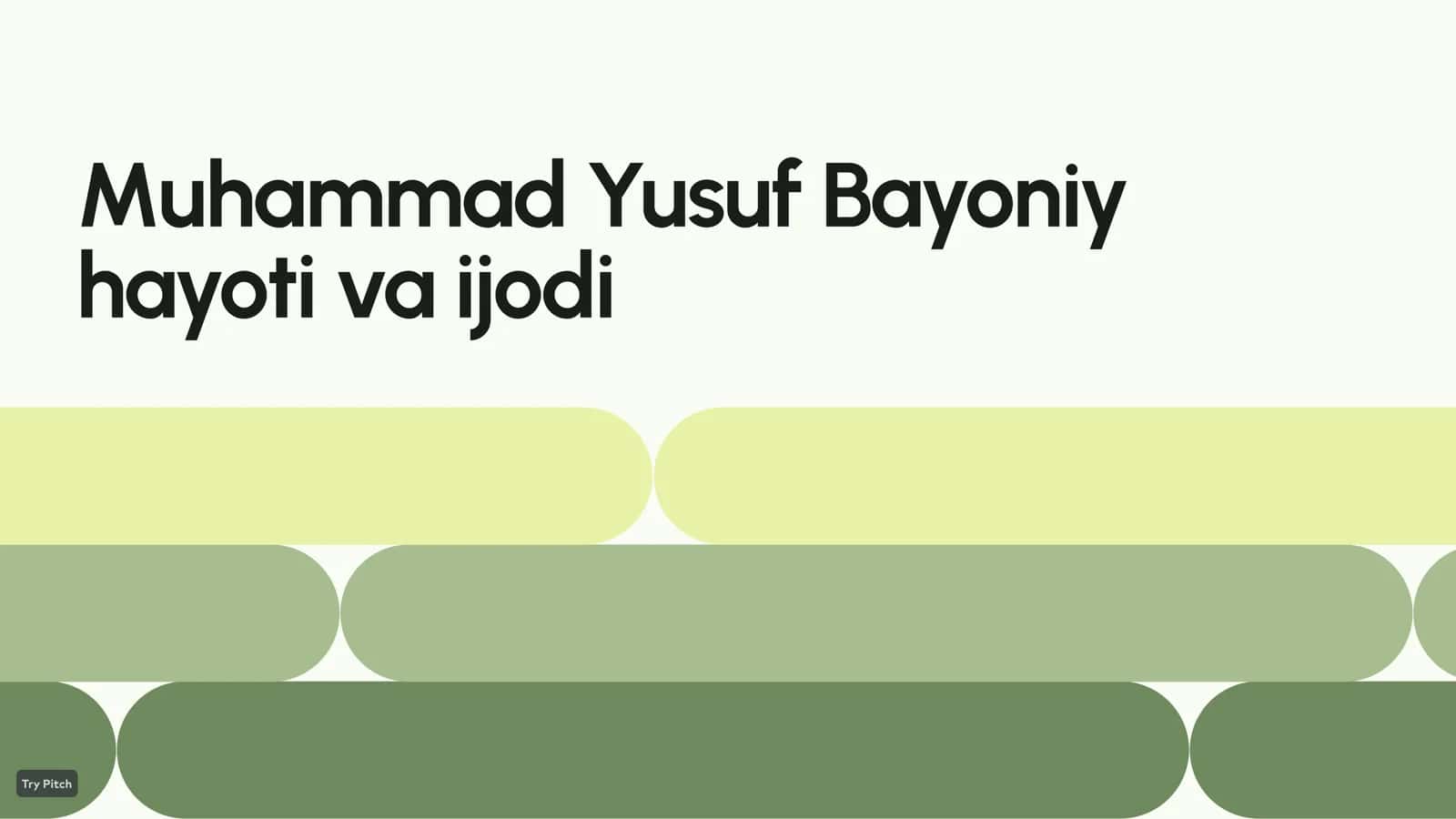 Muhammad Yusuf Bayoniy hayoti va ijodi