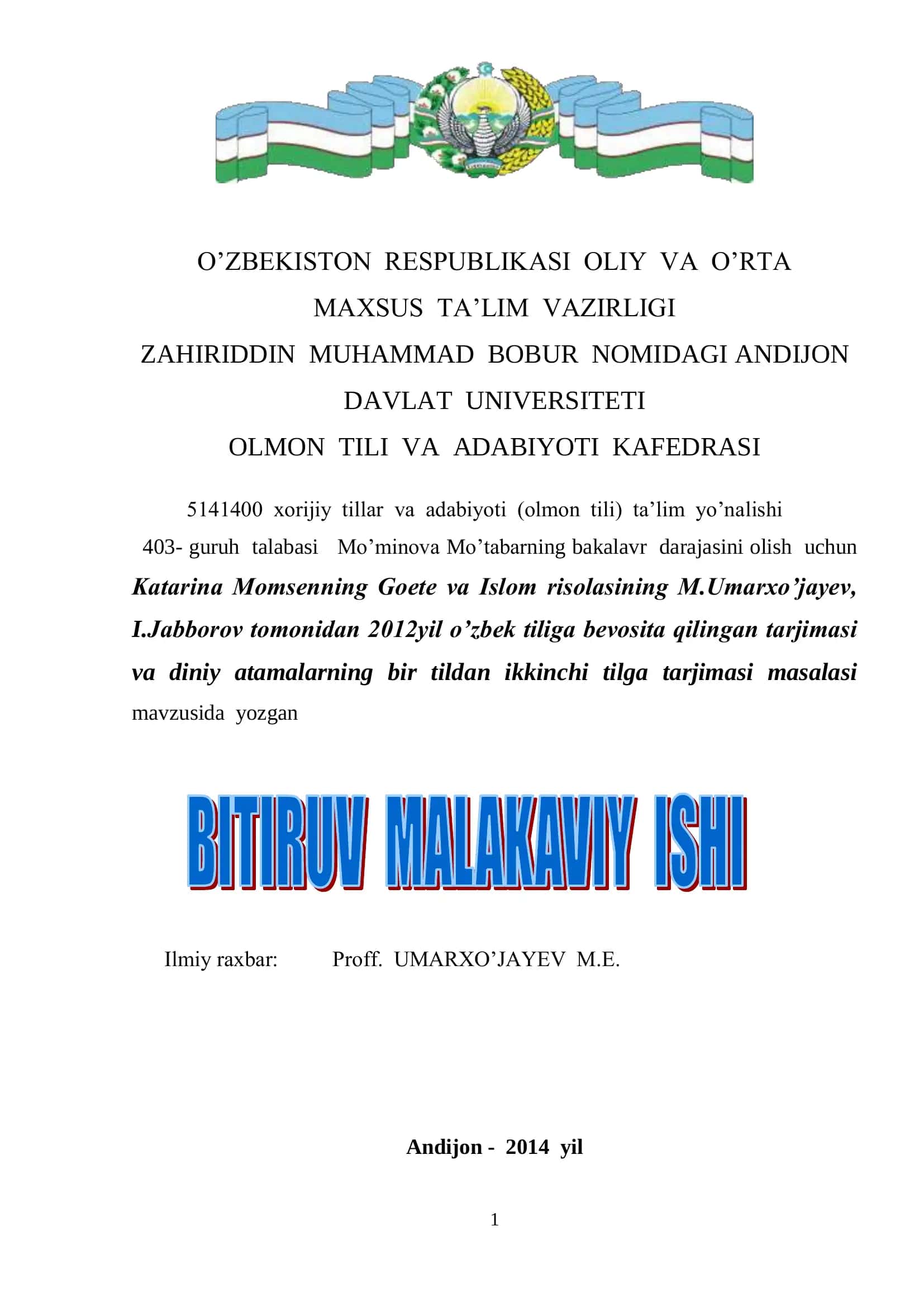 Yurtimizda ta'lim va tarbiya