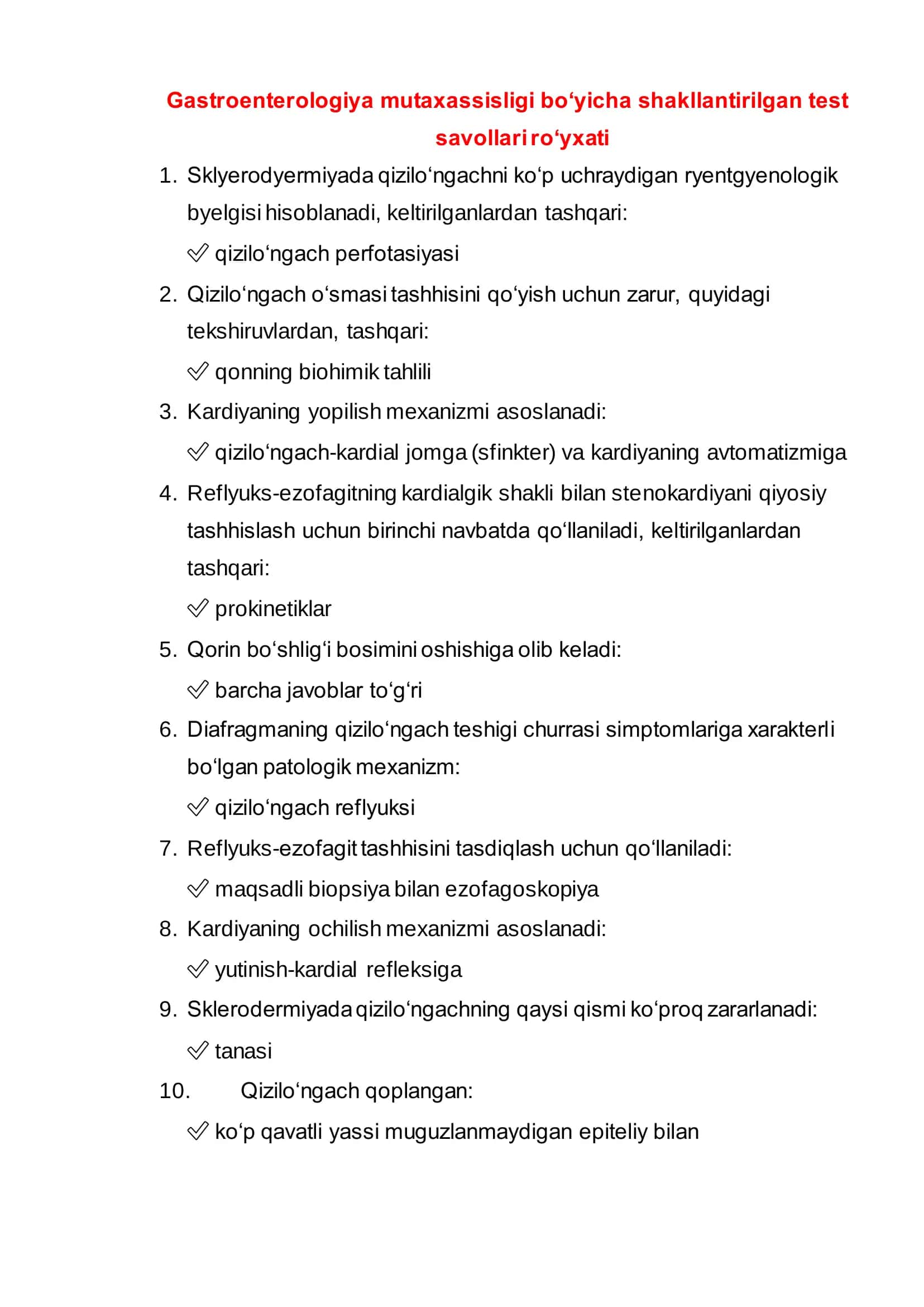 Argos test javoblari tibbiyot yangi 700 ta