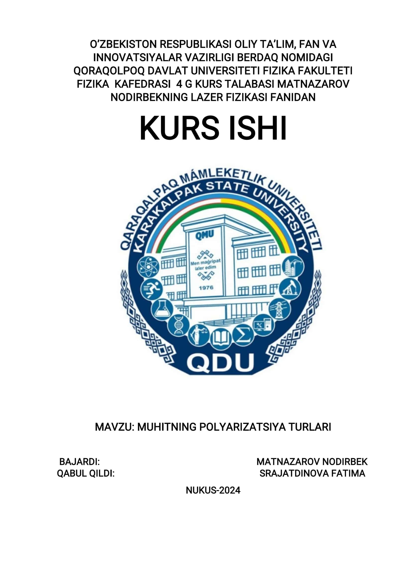 MUHITNING POLYARIZATSIYA TURLARI