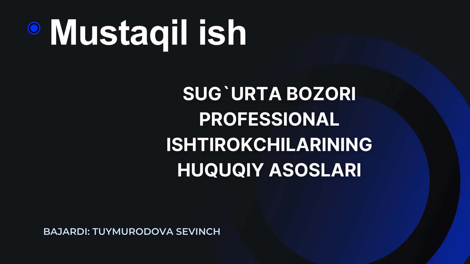 Suğurta bozori professional ishtirokchilarining huquqiy asoslari